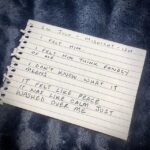 A note i wrote to myself to record a moment