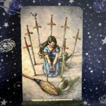 The tarot card, the Eight of Swords