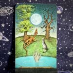 The tarot card, the Moon
