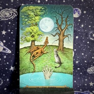 The tarot card, the Moon