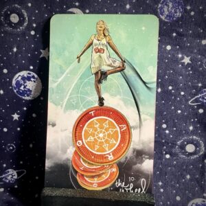 The tarot card, the Wheel of Fortune