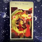 The tarot card the Five of Wands