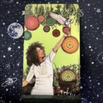 The tarot card, the nine of Pentacles