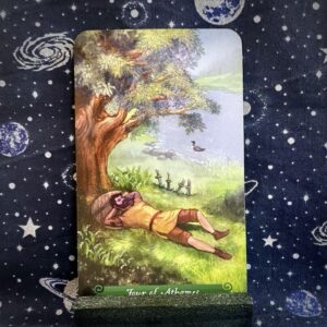 The tarot card, the Four of Swords